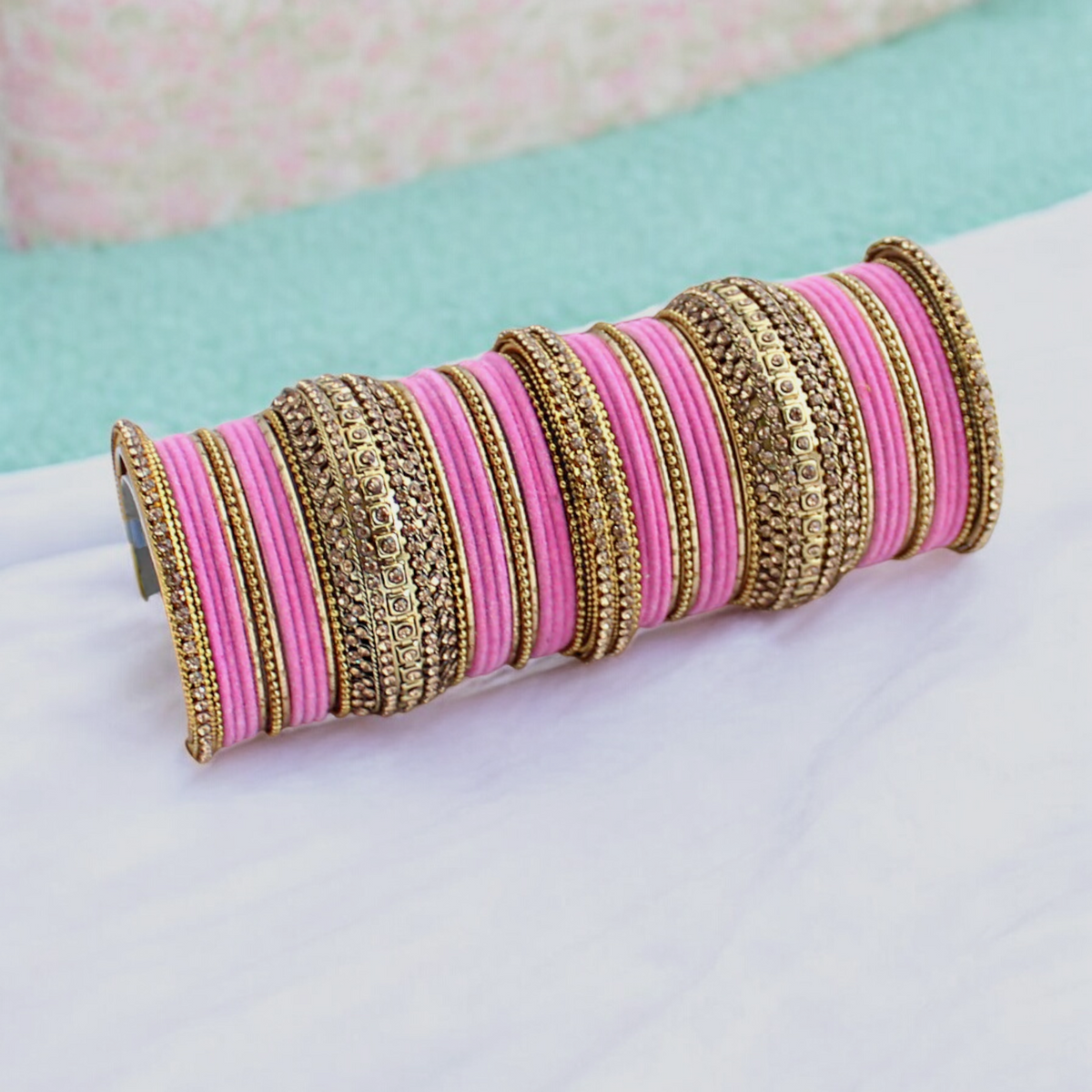 Indian Traditional Celebrity Wedding Chooda Bangles Set, Indian Chooda Set, Traditional Bangles Set, Pakistani Chooda Set, Pearl Chooda Set - Libasaa.com