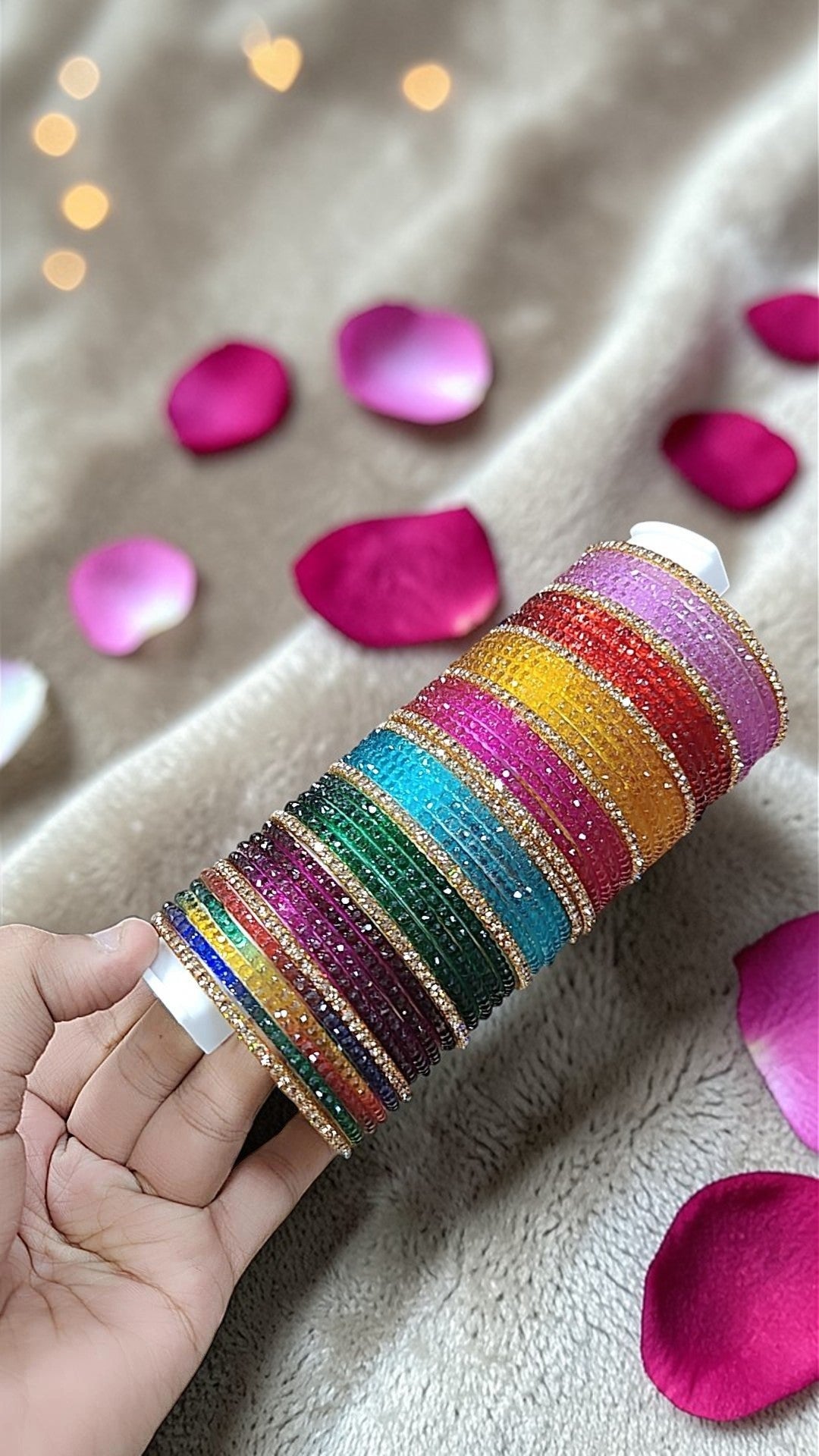 Indian New Raindrop Glass Bangles with Gold Stone Accents | Multi-Shade Designer Bangles Bridal Bangle Set | Traditional Indian Jewellery Bangles Set