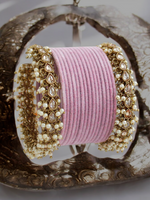 Pakistani Bridal Pearl Bangles Kundan Jewellery Set, Pakistani Wedding Pearl Bangles, Chura set, Bangles Set, Indian Jewellery Set, - Libasaa.com