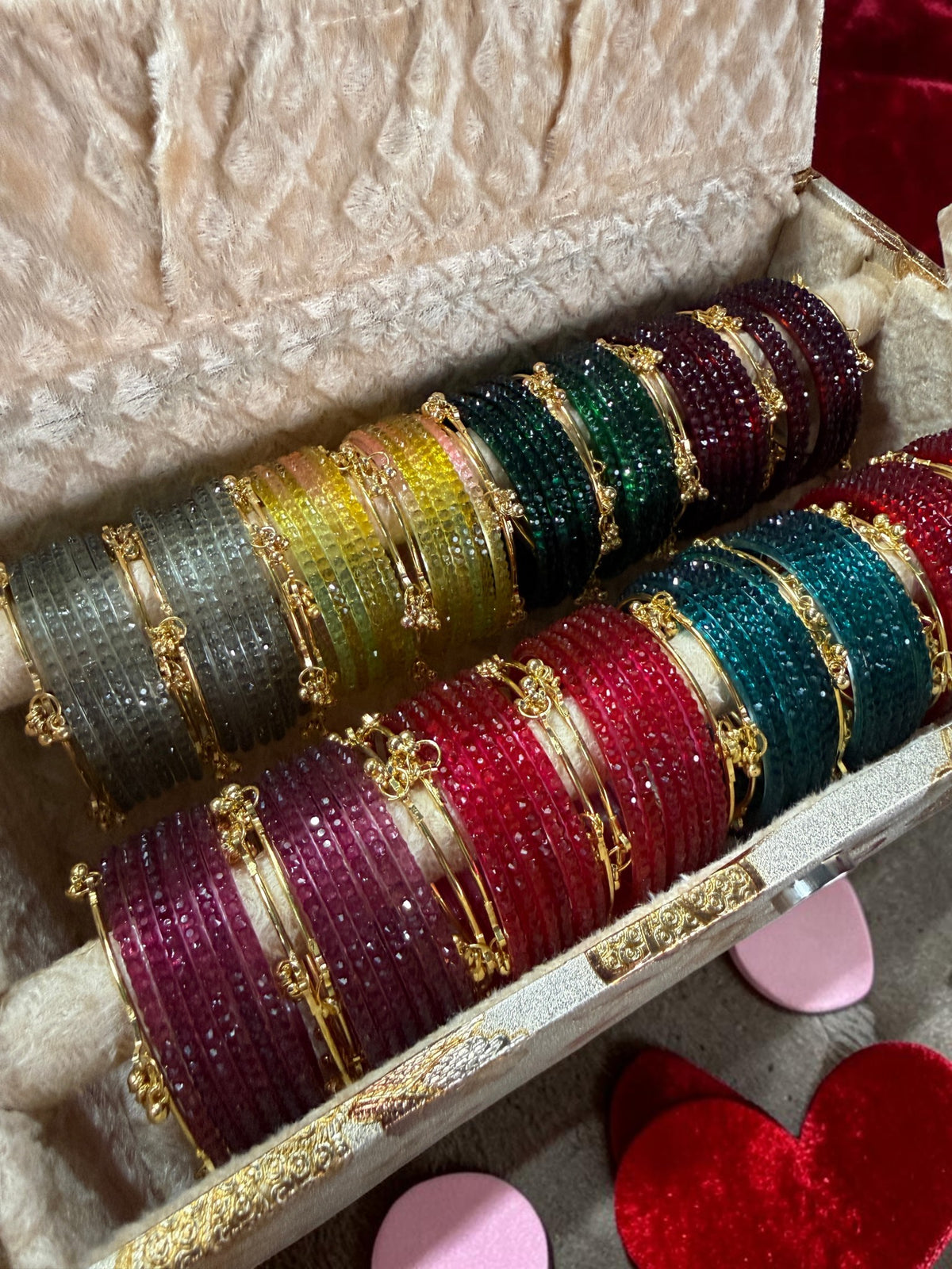 Indian New Kashmiri Ghunghroo Bangles with Flower Design | Bridal Bangle Set | Traditional Indian Jewellery Bangles Combo Box Set