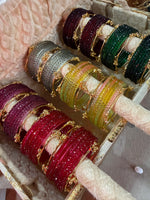 Indian New Kashmiri Ghunghroo Bangles with Flower Design 6 Colour Combo Box | Bridal Bangle Set | Traditional Indian Jewellery Bangles Combo Box Set