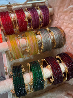 Indian New Kashmiri Ghunghroo Bangles with Flower Design 6 Colour Combo Box | Bridal Bangle Set | Traditional Indian Jewellery Bangles Combo Box Set