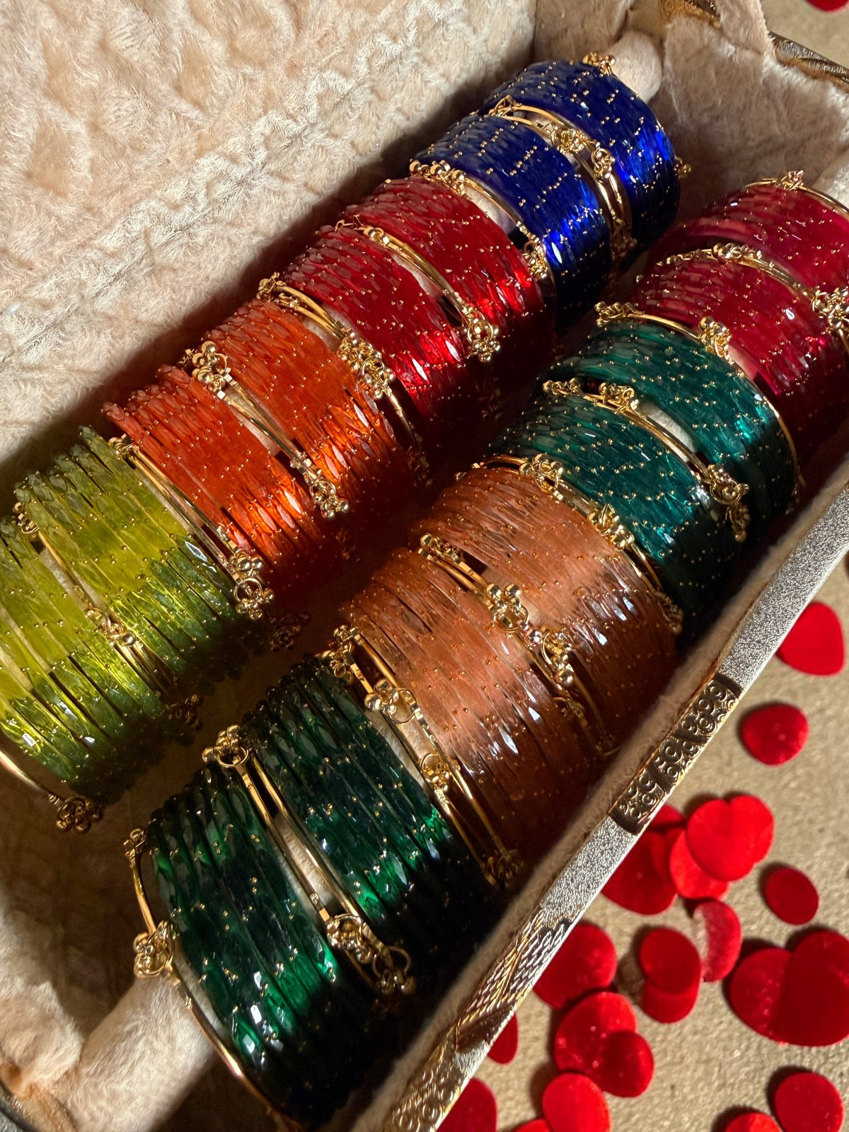 Indian New Kashmiri Ghunghroo Bangles with Raindrop Design 8 Colors | Bridal Bangle Set | Traditional Indian Jewellery Bangles Combo Box Set