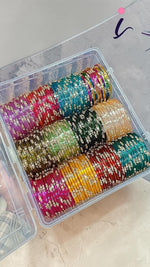 Glass Tikki Jelly Bangles Combo Set (12 Dozen, 12 Colours Box) | Premium Indian Traditional Bangles Collection for Women