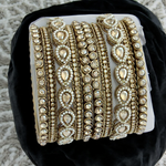 Bollywood Actress Inspired Pearl Chooda Bangles Set, Bollywood Kundan Bangles, Kundan Jewellery, Pearl Bangles Set, Bridal Jewellery Set - Libasaa.com