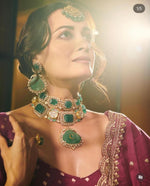 Dia Mirza Kundan Choker Jewellery Set, Celebrity Inspired Jewellery Set, Indian Kundan Jewelry Set, Polki Necklace, Bollywood Jewelry - Libasaa.com