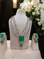 Crystal Celebrities Polki Necklace Earrings Set, Polki Necklace Jewellery, Polki Necklace Set, Indian Necklace, Bollywood Necklace Set - Libasaa.com