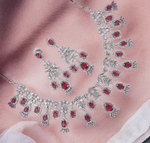 Fabulous Bridal Perfection CZ Choker Earrings Jewelry, CZ Choker Set, Indian Bridal Jewellery Set, AD Necklace Set, CZ Earrings Set - Libasaa.com