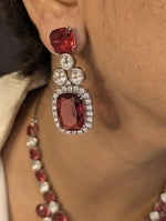 Sparkling Crystals Statement Necklace Jewelry Set, Polki Statement Necklace Set, Wedding Polki Necklace, Indian Jewellery Set, Celebrity Jewelry Set, Bollywood Polki Necklace Set - Libasaa.com