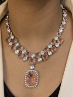 Sparkling Crystals Statement Necklace Jewelry Set, Polki Statement Necklace Set, Wedding Polki Necklace, Indian Jewellery Set, Celebrity Jewelry Set, Bollywood Polki Necklace Set - Libasaa.com