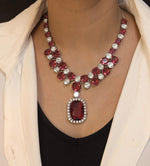 Sparkling Crystals Statement Necklace Jewelry Set, Polki Statement Necklace Set, Wedding Polki Necklace, Indian Jewellery Set, Celebrity Jewelry Set, Bollywood Polki Necklace Set - Libasaa.com