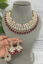 Indian Wedding Necklace Earrings Mangtika Set, Ethnic Necklace Set, Pakistani Jewellery, Bridal Necklace Set, Bollywood Jewelry Set - Libasaa.com
