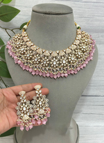 Floral Pakistani Wedding Choker Set, Floral Choker Earrings Set, Indian Floral Jewelry, Wedding Floral Choker Set - Libasaa.com