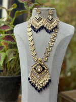 Pakistani Floral Antique Design Necklace Set, Indian Floral Necklace Set, Bollywood Luxe Jewelry, Wedding Floral Necklace Earrings Set - Libasaa.com