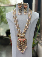 Elephant Inspired Celebrity Necklace Earrings Set, Elephant Design Indian Jewelry, Elephant Necklace Set, Bollywood Polki Neckace Set - Libasaa.com