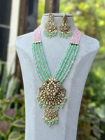 Elephant Designed Polki Necklace Set, Indian Elephant Polki Necklace Set, Pakistani Elephant Polki Necklace Set, Wedding Polki Jewelry Set - Libasaa.com