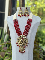 Elephant Designed Polki Necklace Set, Indian Elephant Polki Necklace Set, Pakistani Elephant Polki Necklace Set, Wedding Polki Jewelry Set - Libasaa.com