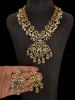 Intricate Luxurious Rajsthani Necklace Set, Indian Polki Necklace Set, Bollywood Jewelry, Pakistani Ethnic Necklace Set, Bridal Jewery - Libasaa.com