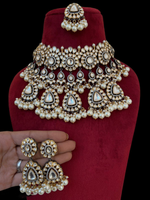 Exquisite Festive Polki Necklace Indian Jewelry, Pakistani Polki Bridal Jewelry Set, Wedding Layer Necklace Set, Indian Necklaces - Libasaa.com