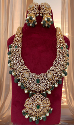 Exquisite Jaipuri Indian Wedding Polki Necklace Set, Rajsthani Traditional Polki Jewelry, Indian Polki Necklace Set, Celebrity Necklace Earrings Set - Libasaa.com