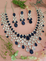 Nita Ambani Inspired Polki Necklace Earrings Maangtika Set, Celebrity Wedding Jewelry, Nitam Ambani Weared Necklace Set, Nita Ambani Polki Jewelry Set, Indian Polki Necklace Set, Bollywood Jewelry Set - Libasaa.com