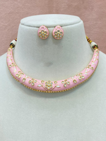 Jaipuri Traditional Bridal Choker Set, Jaipuri Green Jewelry Set, Indian Jewelry Set, Rajsthani Ethnic Choker Set, Jaipuri Floral Jewelry Set - Libasaa.com