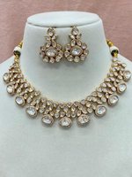 Bollywood Inspired Polki Stone Choker Jewelry Set, Celebrity Polki Choker Set, Indian Wedding Polki Jewelry Set, Polki Choker Set - Libasaa.com
