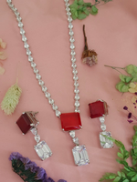 Paki Statement Rectangular Polki Necklace Set, Pakistani Polki Necklace Set, Indian WeddingPolki Jewelry Set, Bollywood Polki Necklace Set, Bridal Jewelry - Libasaa.com