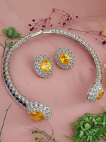 Sparkling Luxurious Handcrafted Polki Necklace Choker Set, Indian Luxurious Polki Jewelry Set, Bollywood Handmade Polki Necklace Set, Celebrities Polki Jewelry, Indian Polki Jewelry Set - Libasaa.com