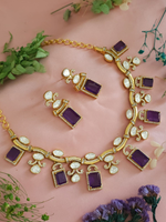 Emerald Elegance Polki Stones Indian Choker Earrings Set, Indian Polki Jewelry Set, Wedding Polki Jewelry Set, Pakistani Handmade Polki Jewelry - Libasaa.com