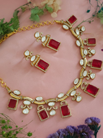 Emerald Elegance Polki Stones Indian Choker Earrings Set, Indian Polki Jewelry Set, Wedding Polki Jewelry Set, Pakistani Handmade Polki Jewelry - Libasaa.com