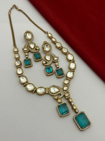 Bridal Kundan Necklace Matching Drops Earrings Set, Indian Kundan Jewelry Set, Pakistani Statement Necklace Set, Wedding Necklaca Set - Libasaa.com