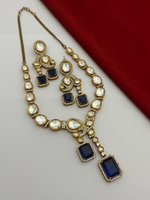 Bridal Kundan Necklace Matching Drops Earrings Set, Indian Kundan Jewelry Set, Pakistani Statement Necklace Set, Wedding Necklaca Set - Libasaa.com