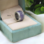 Gold-Plated Wide Band CZ Ring with Marquise & Round Stones – Statement Bridal Ring - Libasaa.com