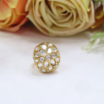 Traditional Uncut Diamond Look Polki Ring - Libasaa.com
