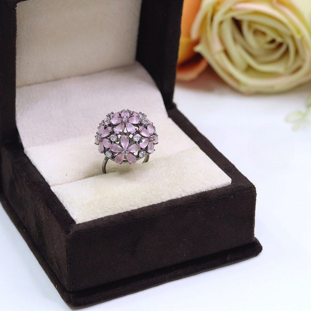 Kundan Stone Ring for Women | Antique Finish Statement Finger Ring | Indian Jewellery Kundan Ring Set