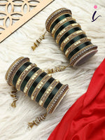 Antique Jhumki Latkan Bangle Set, Traditional Indian Bridal Bangles, Designer Wedding Jewelry Collection for Women