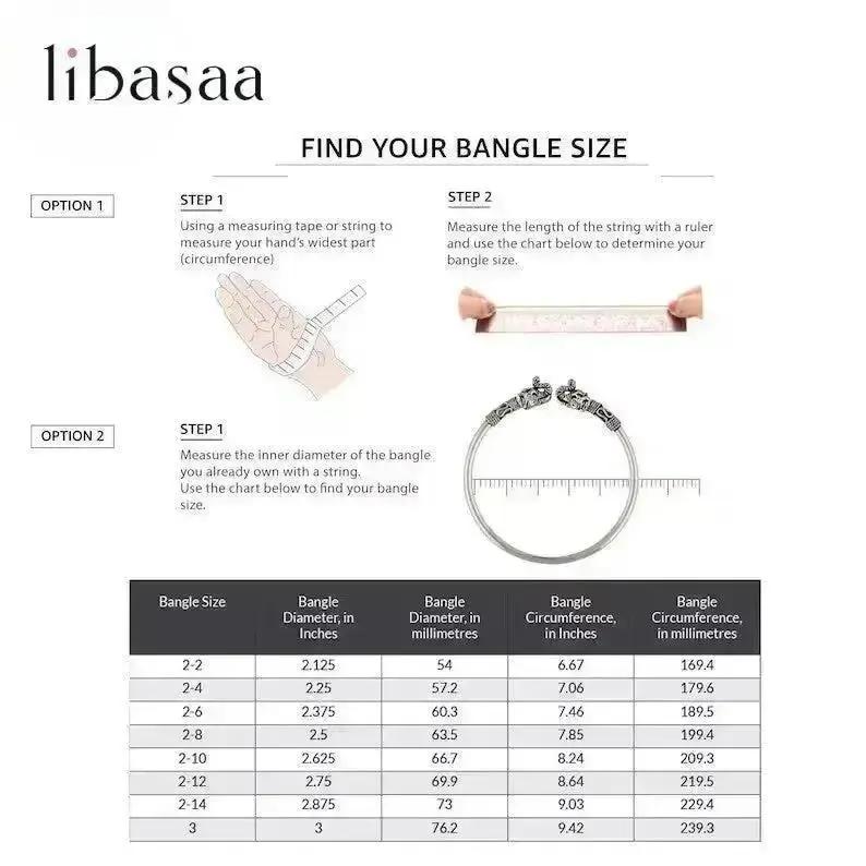 Silver Pacheli Bangle Set | Traditional Ethnic Jewelry for Weddings & Festivals - Libasaa.com