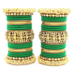 Indian bangle set, Wedding bangles, Indian bangles, Traditional Indian jewelry, Brass Metal and Stone Bridal Bangle Set for Women