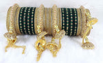 Bollywood Polki Kundan finish Jhumka Pearl Bangles Set(2 PC) Punjabi Pearl bangles Bridal bangles/ wedding indian jewelry