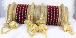 Bollywood Polki Kundan finish Jhumka Pearl Bangles Set(2 PC) Punjabi Pearl bangles Bridal bangles/ wedding indian jewelry