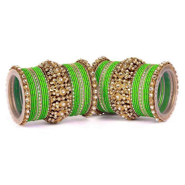 Indian Bangle Set, Bridal Bangles, Thread Dotted Bangles, Traditional Bracelet Wedding Eid Karwachauth Navratri Bollywood Bangle Set