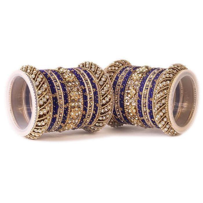 Handmade Indian Bangle Set, Silk Thread Stone Bangle Set 42 Psc, Bridal Bangles, Traditional Bangle Set for Women, Indian Wedding Bangles