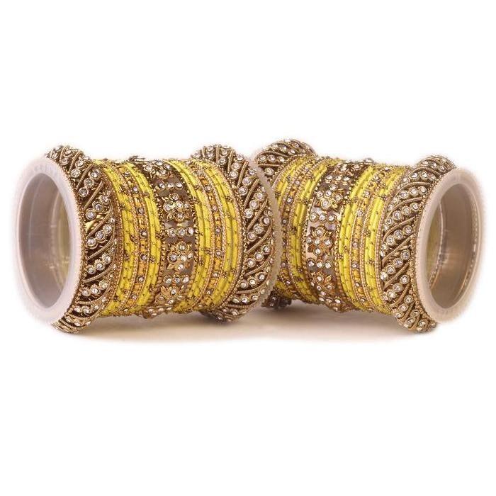 Handmade Indian Bangle Set, Silk Thread Stone Bangle Set 42 Psc, Bridal Bangles, Traditional Bangle Set for Women, Indian Wedding Bangles