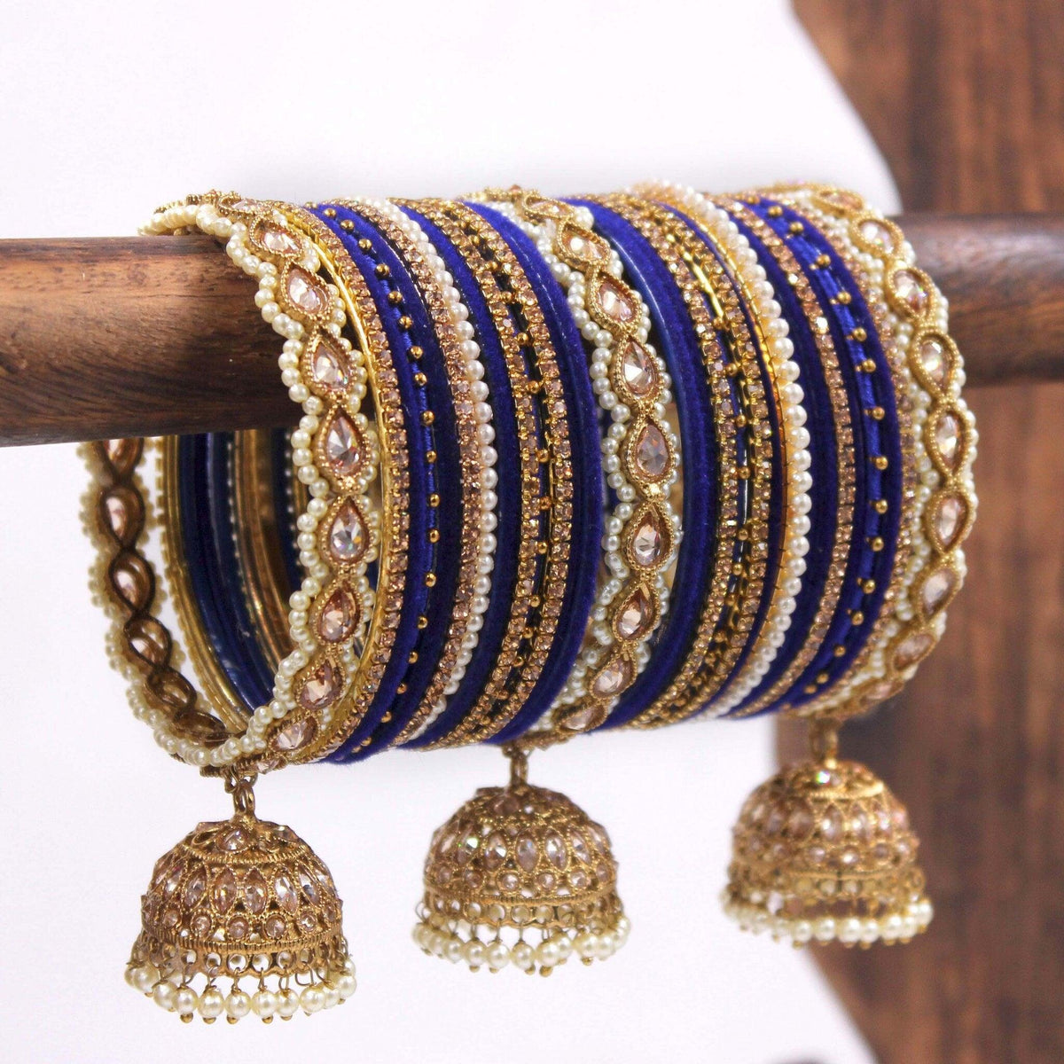 Bridal Velvet Bangles with Golden Work Tassel Bangle Latkan Wedding Bangle Lightweight Jewelry Bridal Bangles, Bridesmaid Gift