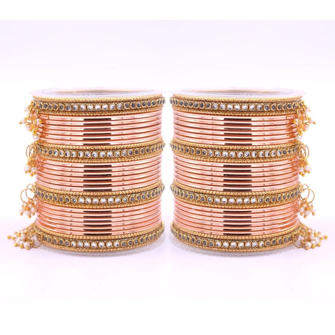Indian Bangle Set, Metal Bangles set for 54 psc, Bridal Bangles, Traditional wedding Bangle Bracelet set for women