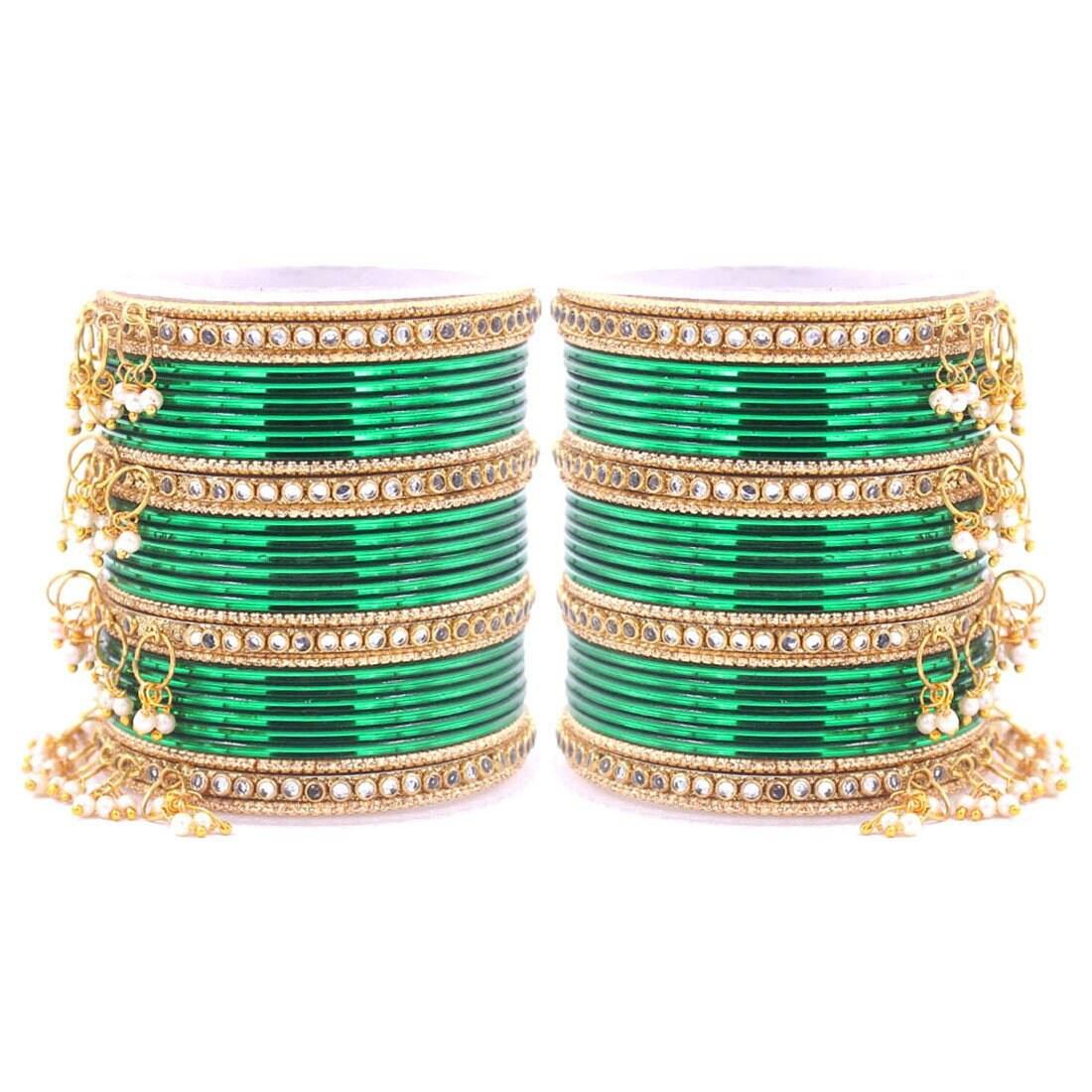 Indian Bangle Set, Metal Bangles set for 54 psc, Bridal Bangles, Traditional wedding Bangle Bracelet set for women