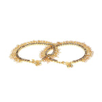 Antique Traditional Pearl Stone Fancy Gold Plated Payal/Anklet/Pajeb/Payjeb/Painjan/Ghungroo/Anklet Bracelet for Women