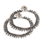 Oxidised Silver Jewellery Payal Traditional Stylish Anklets, Indian anklets, Silver Ankle Bracelet for Women & Girls (Antique Silver)