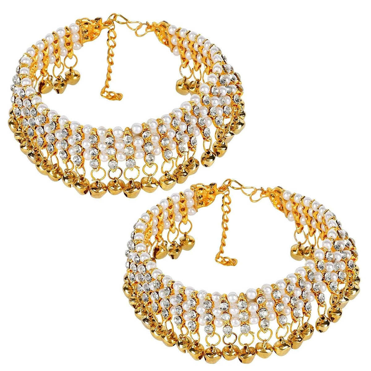 Ghungroo Gold Plated Alloy Anklet, Handcrafted Payal/Anklets, Anklets for women, Indian anklet, Gold ankle bracelet pair for women